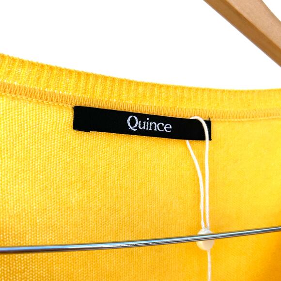 Quince Cashmere V-Neck Sweater Small Bright Yellow Jumper Pullover Colorful - Picture 3 of 7